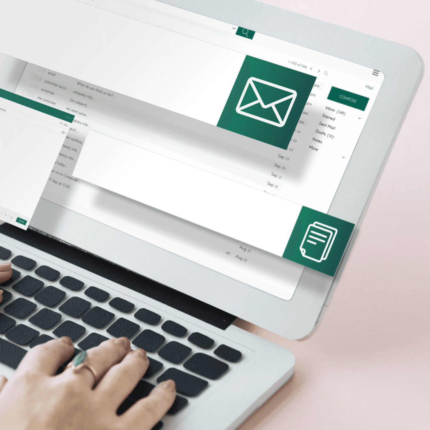 Laptop with email notifications